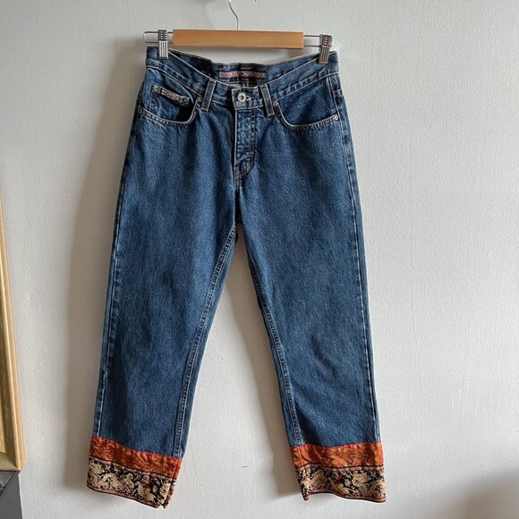Y2K Vintage Bluenotes Low Rise Patchwork Bottom Denim Size 27W/26L - Picture 1 of 6